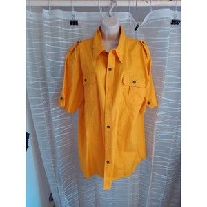 40 Khan mustard yellow men's dress shirt, L